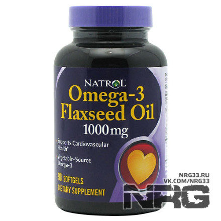 NATROL Omega 3 Flax Seed Oil 1000 mg, 90 кап