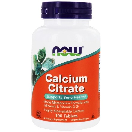 NOW Calcium Citrate, 100 таб