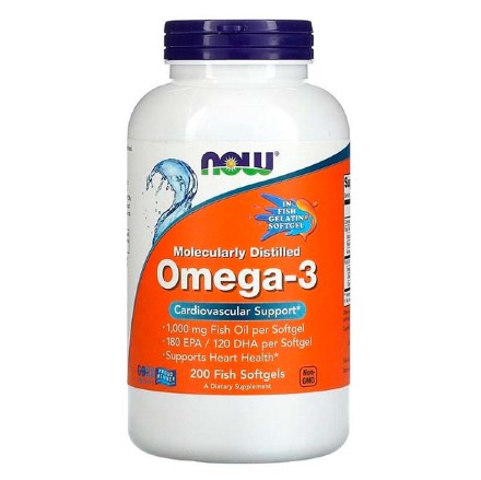 NOW Omega-3 1000 mg, 200 кап