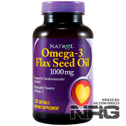 NATROL Omega-3 Flaxseed Oil 1000 mg, 120 кап